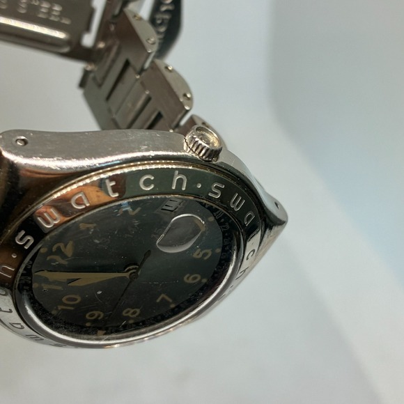 Swatch Irony Happy Joe Watch Unisex 37mm Blue Dial Steel Date YGS410G-WORKING! main image 5